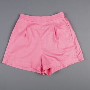 NEW Madewell Womens Small Clean Pull-On Linen Cotton Blend Shorts Pink NJ683